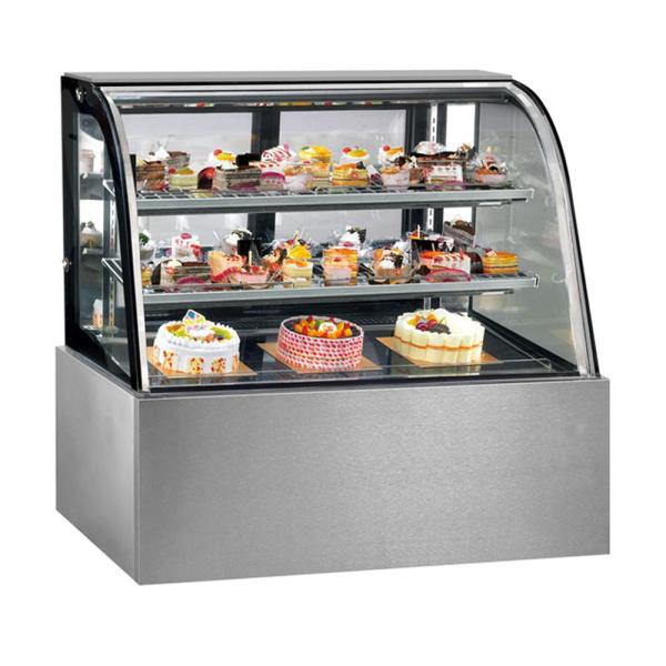 Buy Curved Glass Cake Fridge Showcase Easy Thorough Cleaning at wholesale prices