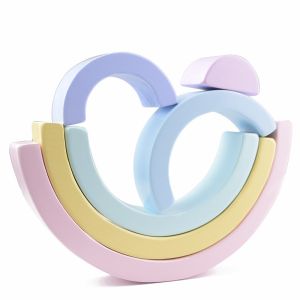 4.5cm Wooden Blocks Toys Arched Stacking Rainbow Blocks