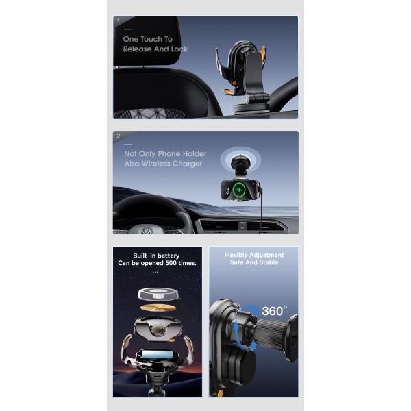 ESSAGER A5 Series Hook+Suction Cup Best Cell Phone Holder for Car Mount