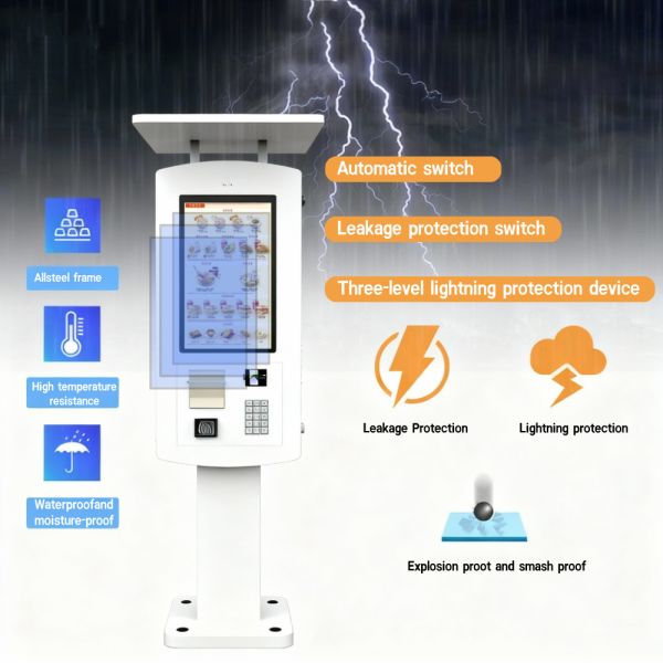 IP65 Waterproof Outdoor Touch Screen Kiosk with 21.5" HD Display and 10-point Capacitive Touch for Self Ordering