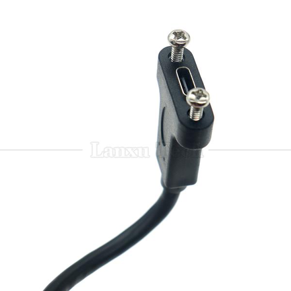 10Gbps 0.3m 1m Male to Female Type C 3.1 Panel Mount Screw Locking Hole USB Extension Cable