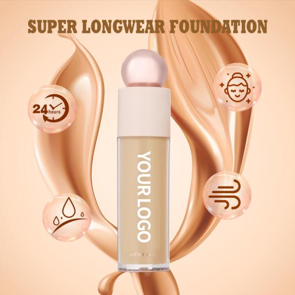Makeup Custom logo Vegan Liquid Foundation Wholesale Full Coverage Matte Waterproof Foundation