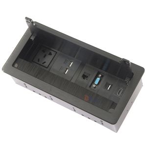 Boente power socket desk mounted brush flip up power data socket with VGA and HD