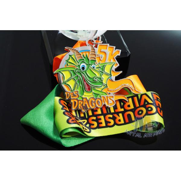 Buy Dance Metal Award Medals , Custom Design Personalized Medals Bespoke Sublimated Ribbon at wholesale prices