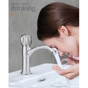 SUS304 Stainless Steel Single Basin Faucet Cold Only In Chrome