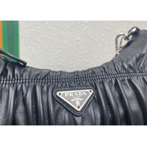 Apricot Wrinkle Sheepskin Underarm Shoulder Bag Dumpling Shape