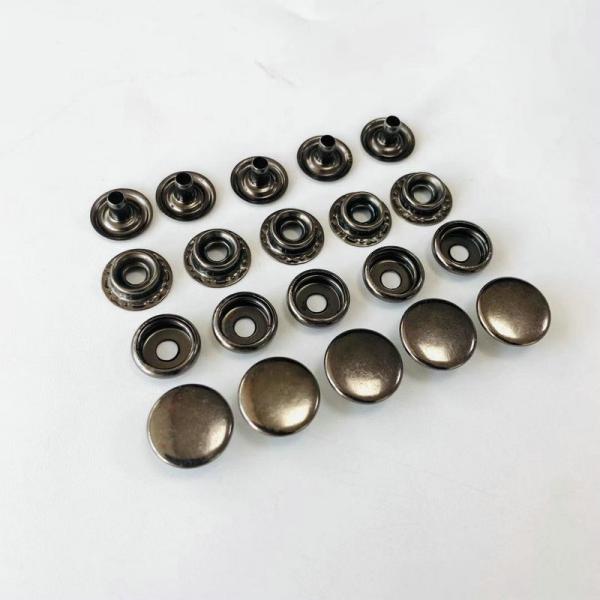 wholesale 201 15mm stainless Steel Iron clothing buttons metal Spring Snap Button fastner for Jacket