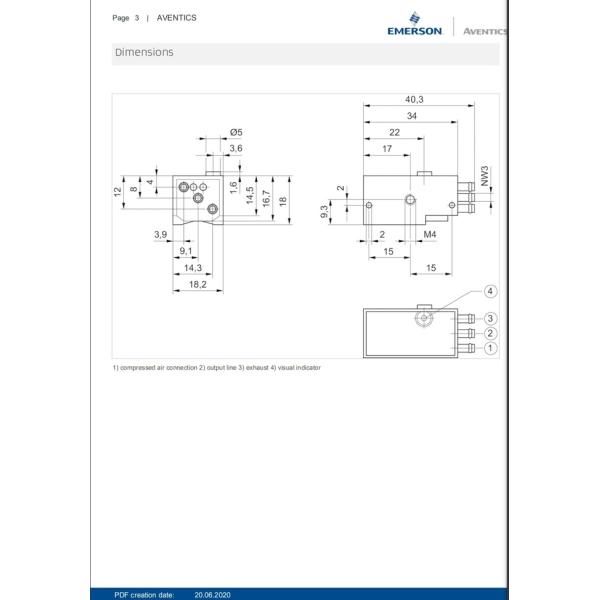 AVENTICS Series Flow Valve SP1 Proximity Pneumatic Sensors With Polyamide Housing
