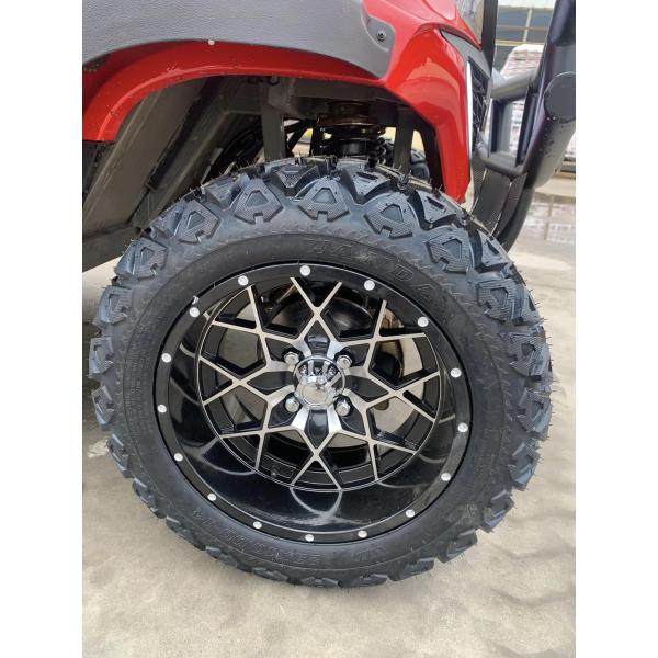 2 Seater Red Electric Hunting Golf Cart With Cooler Sound Bar Off Road Tires For Course