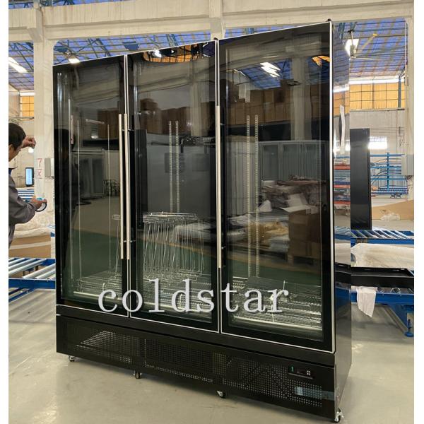 Supermarket meet beef ice cream display 3 glass door upright freezer -22 degrees centigrade