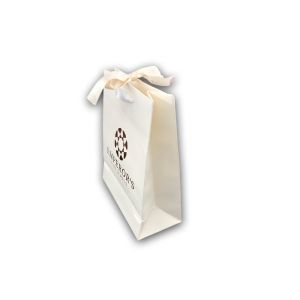 Recyclable Present Paper Bag , Extra Large White Gift Bags Hot Stamp Logo