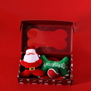 Christmas Pet Gift Set Knotted Frisbee Toy Ball Dog Chewing Accessories Holiday
