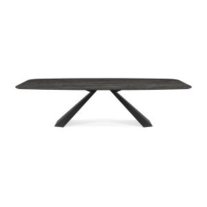 Genuine Ceramic Marble Top Dining Table With Steel Base