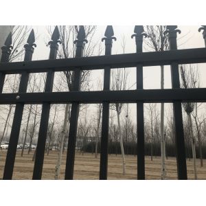 2.1m high x 2.4m width Steel Picket Fence Powder Coated Black Color China