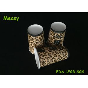 Leopard Print Disposable Hot Paper Cups For Cafe Store / Restaurant