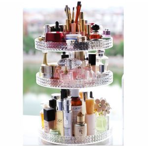Diamond surface cutting process transparent acrylic cosmetic storage box desktop