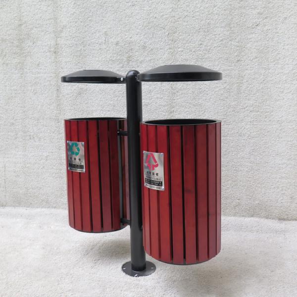 Steel Wooden 240L 120L 2 Compartment Trash Can