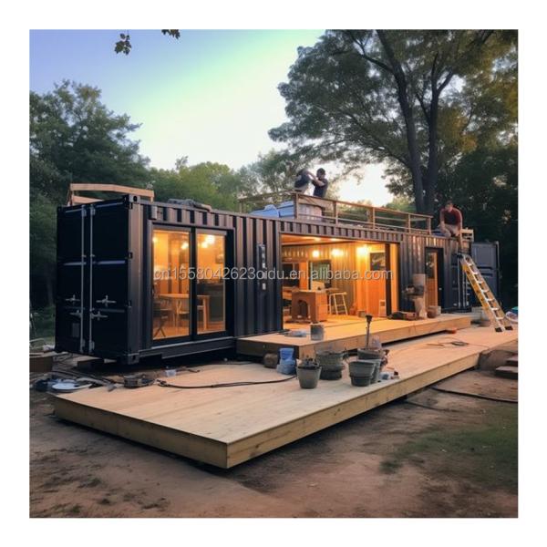 20ft Mobile Home Garden Studio Prefabricated Customizable Steel Container House with Wall 50/75/100mm Wave Sandwich Panel