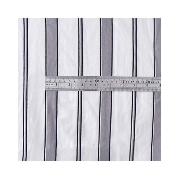 Multicolor 100 Cotton Striped Fabric 220gsm Breathable Stretch Material