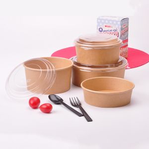 Factory Hot Selling Custom Printed Snack Food Kraft Brown 22oz Hot Soup Paper