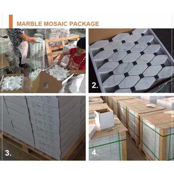 Fashional Water Jet Marble Mosaic Tile 7 Mm / 8mm Thickness Optional