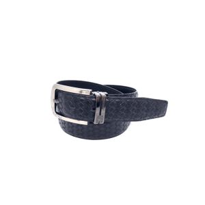 China Durable Genuine Embossed Leather Belt For Boy / Mens Black Jeans Belt on sale