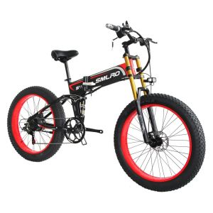 45km/H Fat Tyre Folding Electric Bike , 1000 Watt Folding Electric Bike