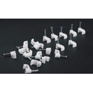 Cable Clips plastic round and flat type for fixing wire with nail