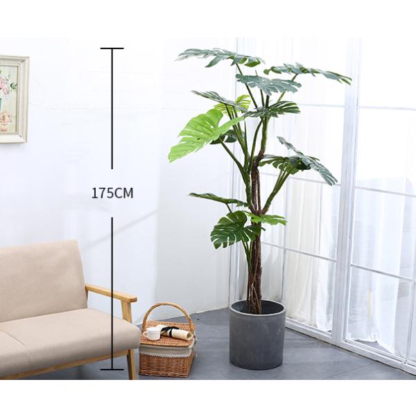 175cm Height Artificial Tropical Tree Green Foliage Plant Monstera For Home Decor