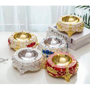 Etching Edge Cutting Zinc Alloy Cigarette Ashtray