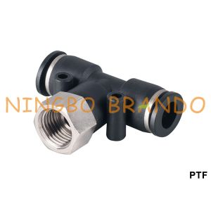 China PTF Series Quick Connect Pneumatic Hose Fittings Female Branch Tee on sale