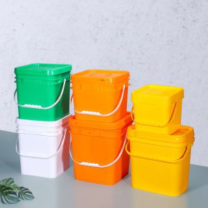 Milk Square Rectangle Customize Heavy Duty Food Snacks Plastic Bucket With