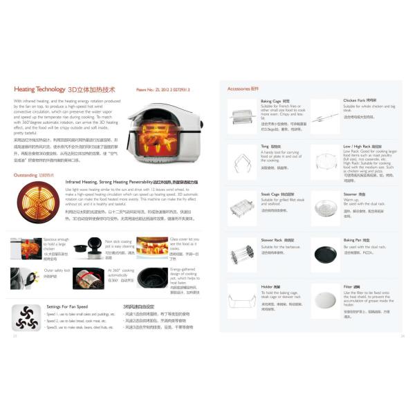 New generation Smart WIFI Multifunctional of Rotary fat and oil free AIR FRYER/Halogen oven GK-HA-01A