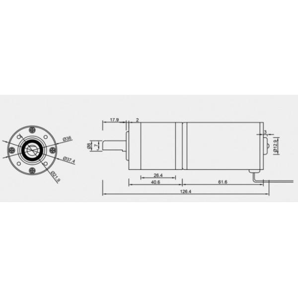 PTZ Cam 24V Brushless DC Gear Motor D Shaft Low Noise 70rpm Speed