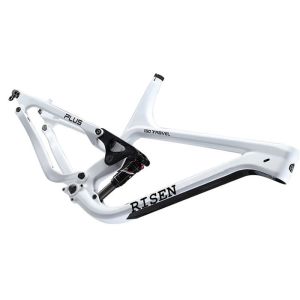 White Carbon Fiber Full Sus Bike Frame , 27.5er Plus Full Suspension Mtb Frame