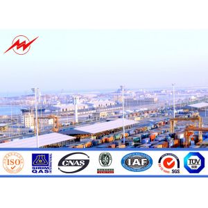 35m polygonal high mast pole sports center lighting with lifting system