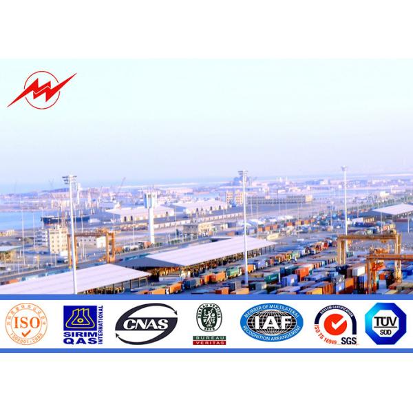 Buy 35m polygonal high mast pole sports center lighting with lifting system at wholesale prices