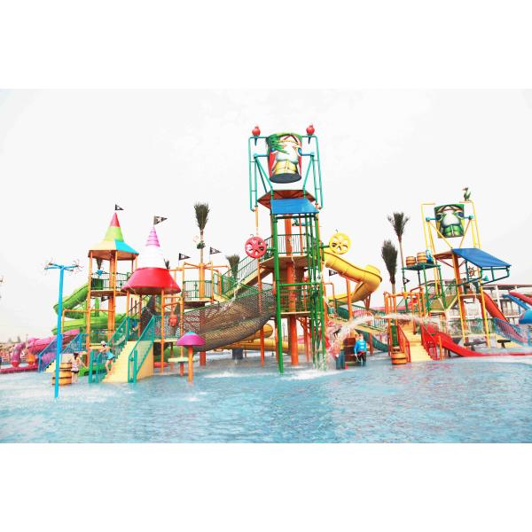 Buy Durable Aqua Playground With Waterpark Slides And Funny Water Bucket at wholesale prices