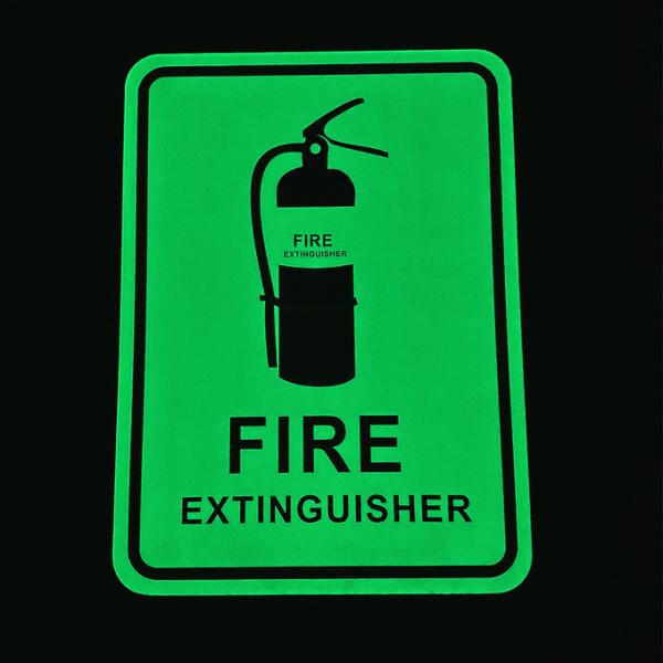 Rectangle Luminous Fire Extinguisher Signs Glow In The Dark 280*380 Mm