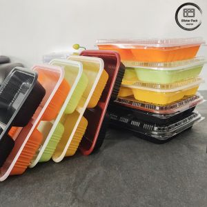 Eco Friendly 3 Compartment Bento Box Disposable PP Plastic Microwave And