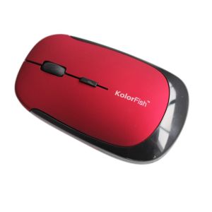 Quality KolorFish 2.4G Wireless Optical Mouse 4D With Red Rubber Coating DPI Speed Change for sale