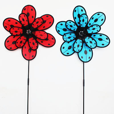 Buy Spring seasonal windmill yard stake ladybug wing double layer at wholesale prices