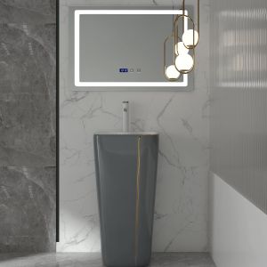 Luxury Pedestal 12L Sanitary Ware Basin Round Free Standing Sink