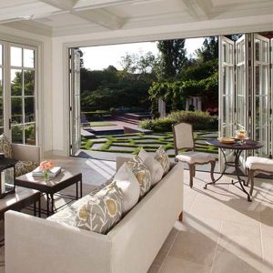 New design aluminum frame tempered glass folding door for villa/house/building