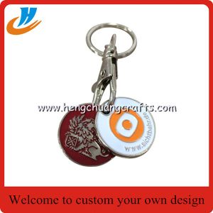 40-50mm Both side metal key chain/key ring with custom logo design/hard enamel