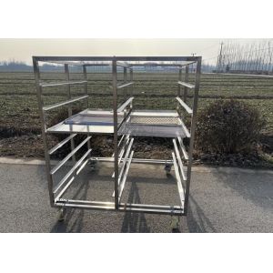 Customzied Size Stainless Steel 304 316 Tray Rack Trolley With Matching Tray For