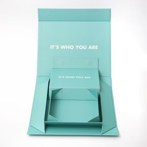 Customized Printed Foldable Magnetic Box With Flap Lid