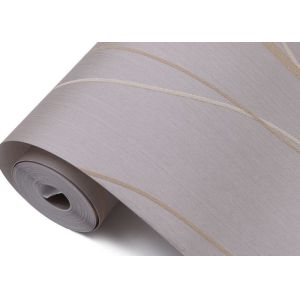 Curve Lines Pattern Non - woven Living Room Wallpaper , Washable Family Room