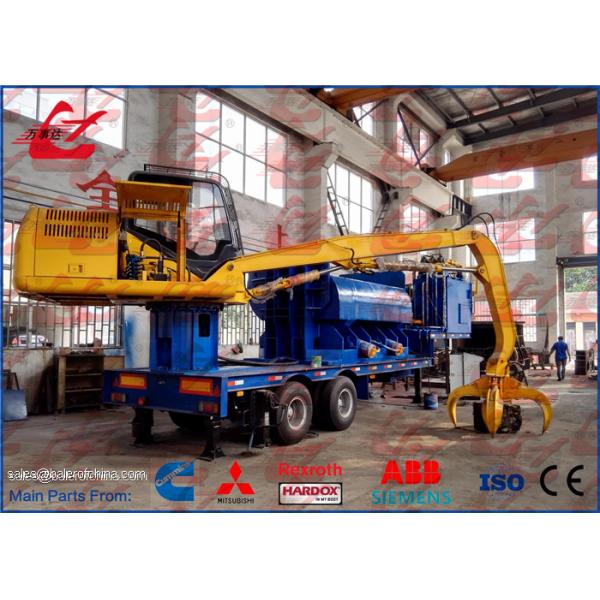 Mobile Metal Baler Logger Mounted on Trailer and Grab For Metal Recyling