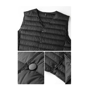 V Neck Bubble Vest Jacket Polyester Lightweight Outdoor Sport Waistcoat